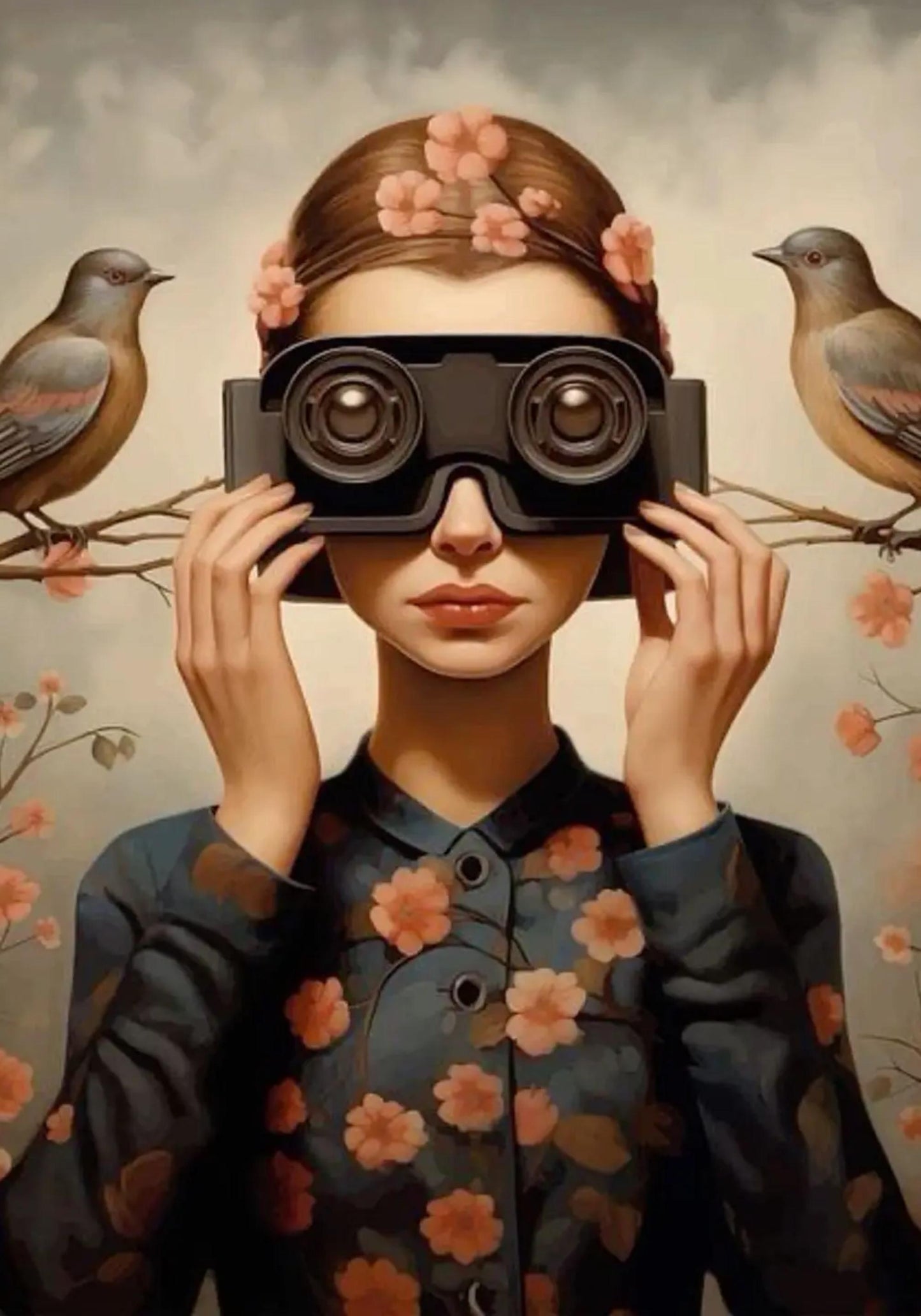 FLORAL GIRL IN GOGGLES