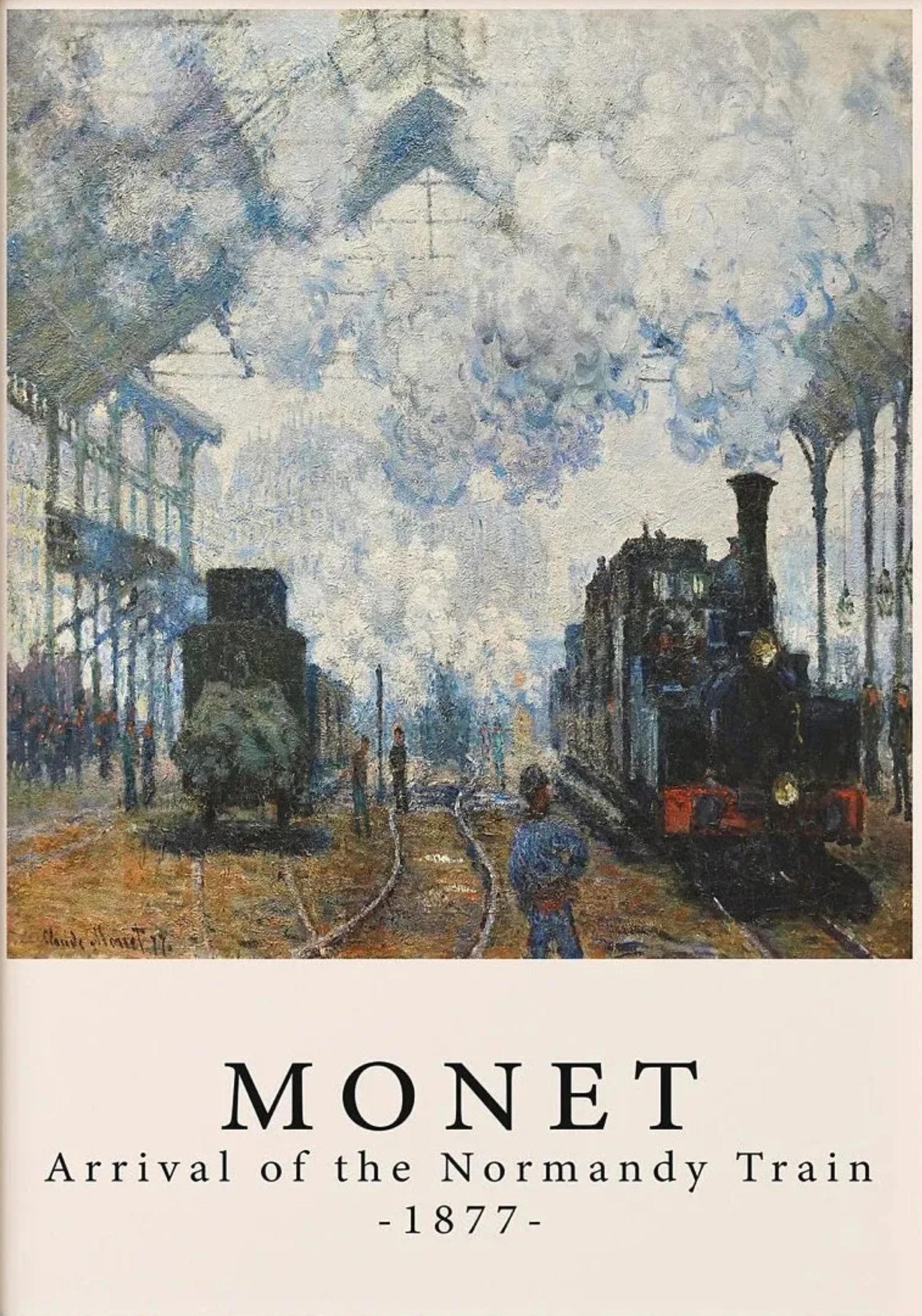 Claude Monet | Arrival Of The Normandy Train 1877 | Impressionist Art Poster | Wall Decor | Vintage Train Scene