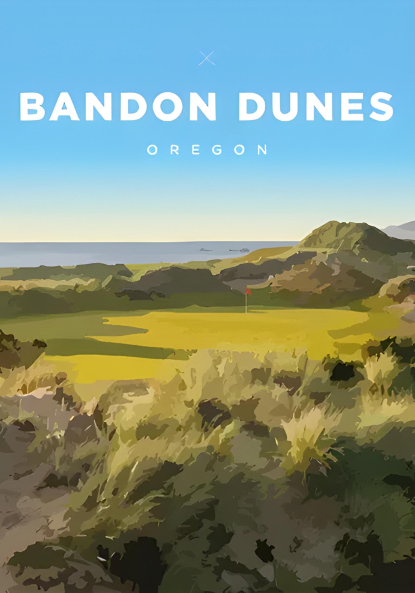 Bandon Dunes Poster | Scenic Golf Course Art | Oregon Tribute | World-Famous Links Golf Course Decor
