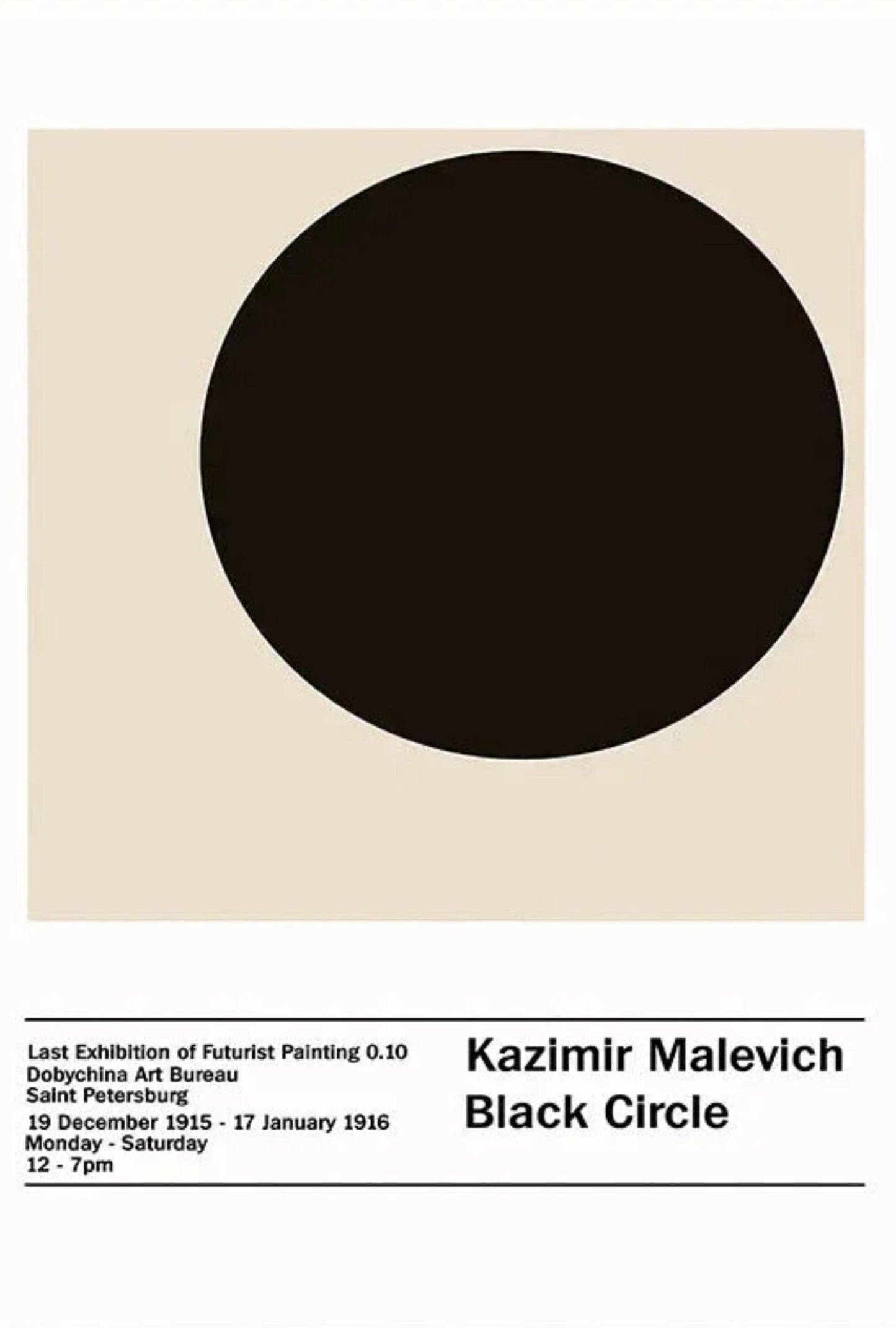 Kazimir Malevich | Black Circle | Abstract Minimalist Art