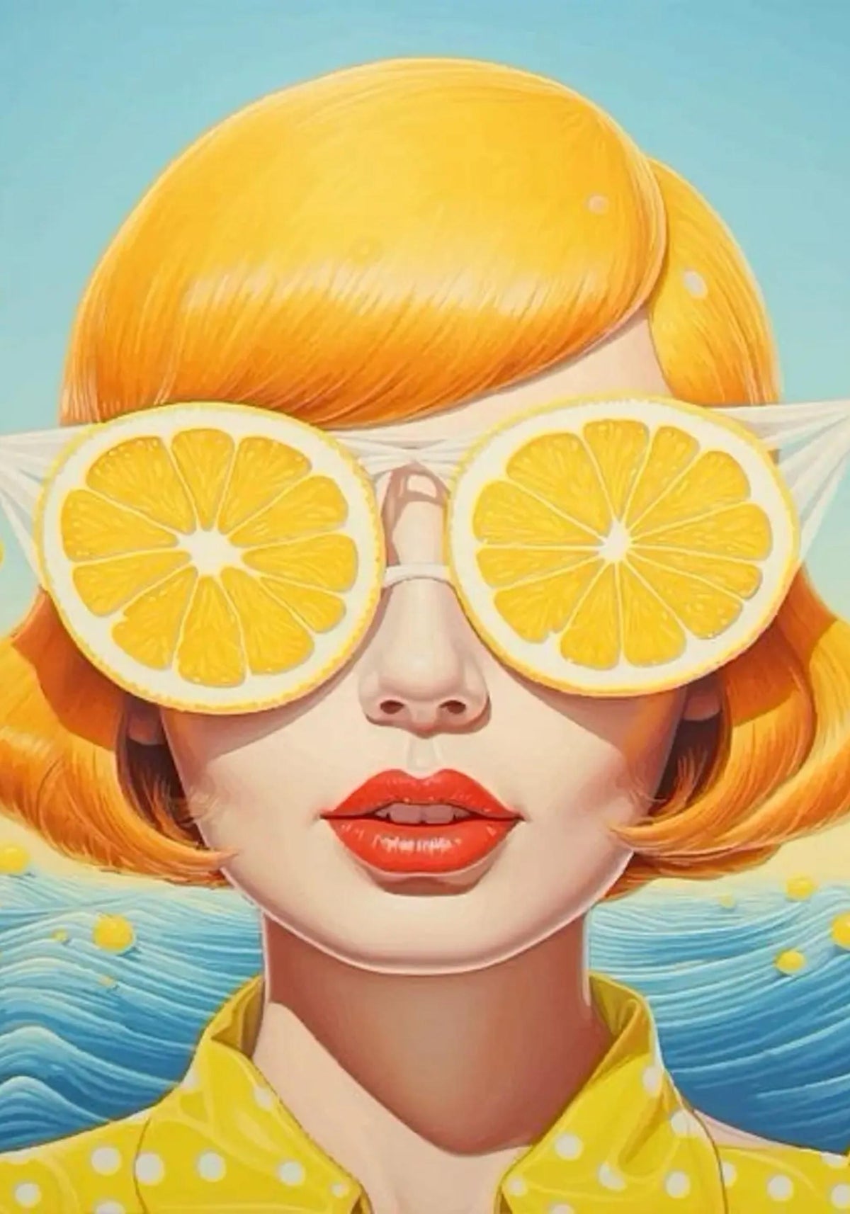 FLORAL GIRL WITH LEMON SUNGLASSES