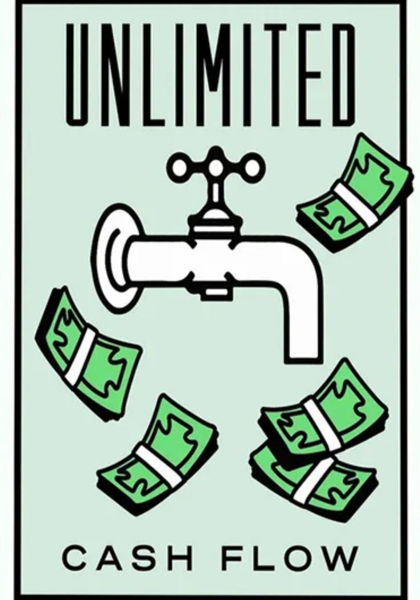 Monopoly Poster | Unlimited Cash Flow Art | Home Decor | Wall Art Print | Unique Visual Artwork