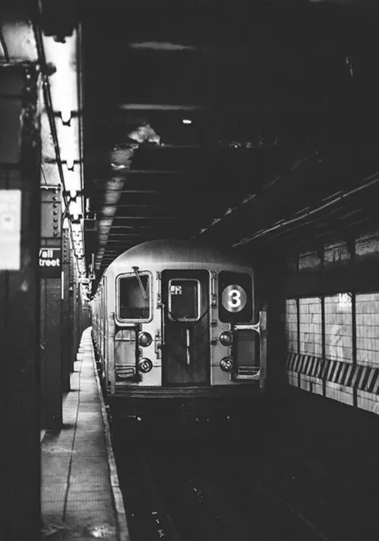 NYC Subway Train Black and White Wall Art Poster for Industrial Decor | Home Decor | Decoration Poster