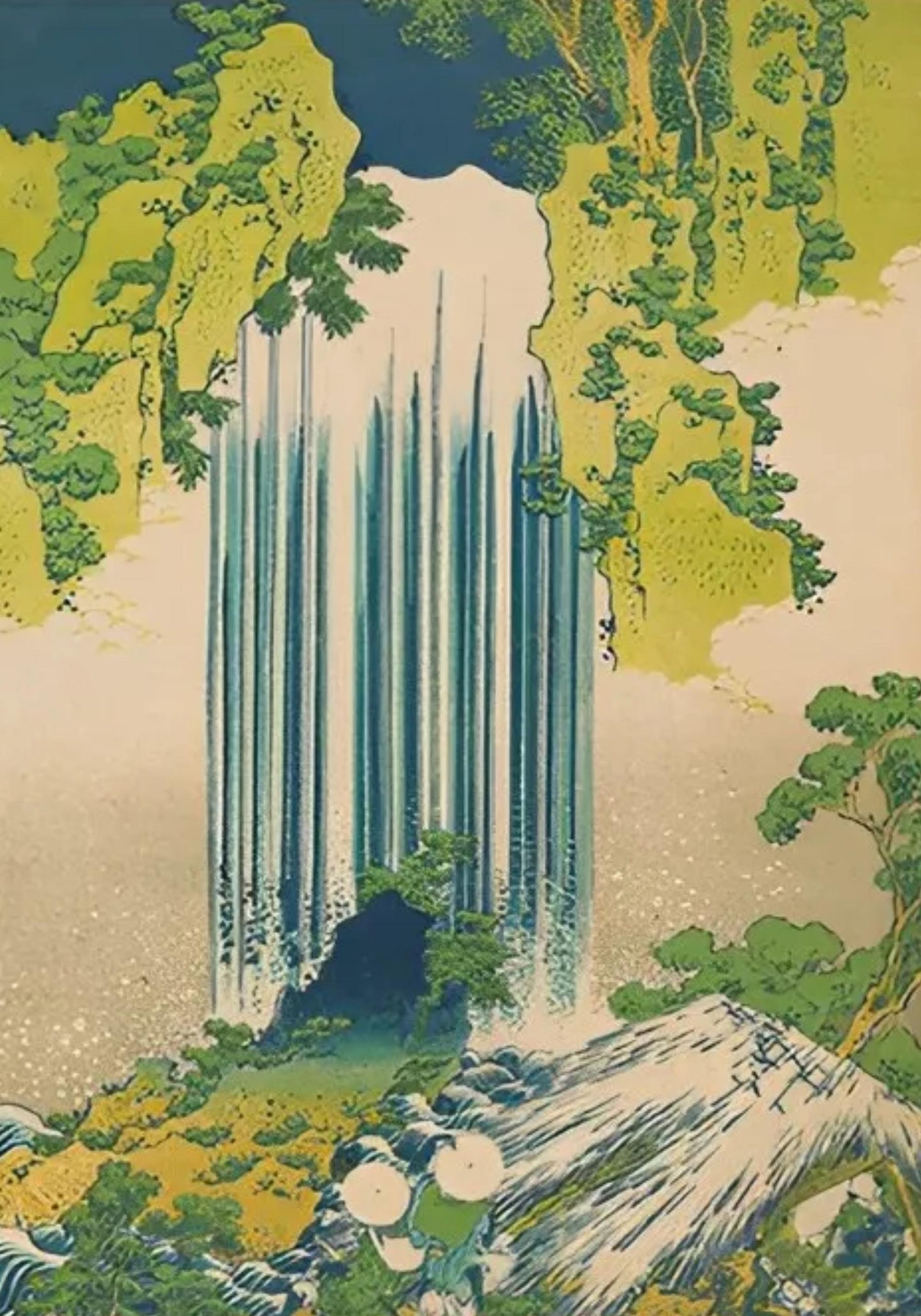 Hakusai Ohara Poster | The Yoro Waterfall Art Print | Japanese Landscape Wall Decor