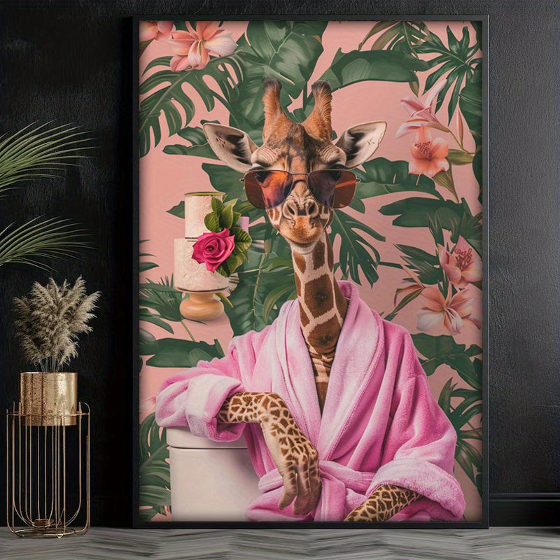 Royal Giraffe Poster | Punk Inspired Animal Art | Unique Home Décor | Living Room Wall Artwork