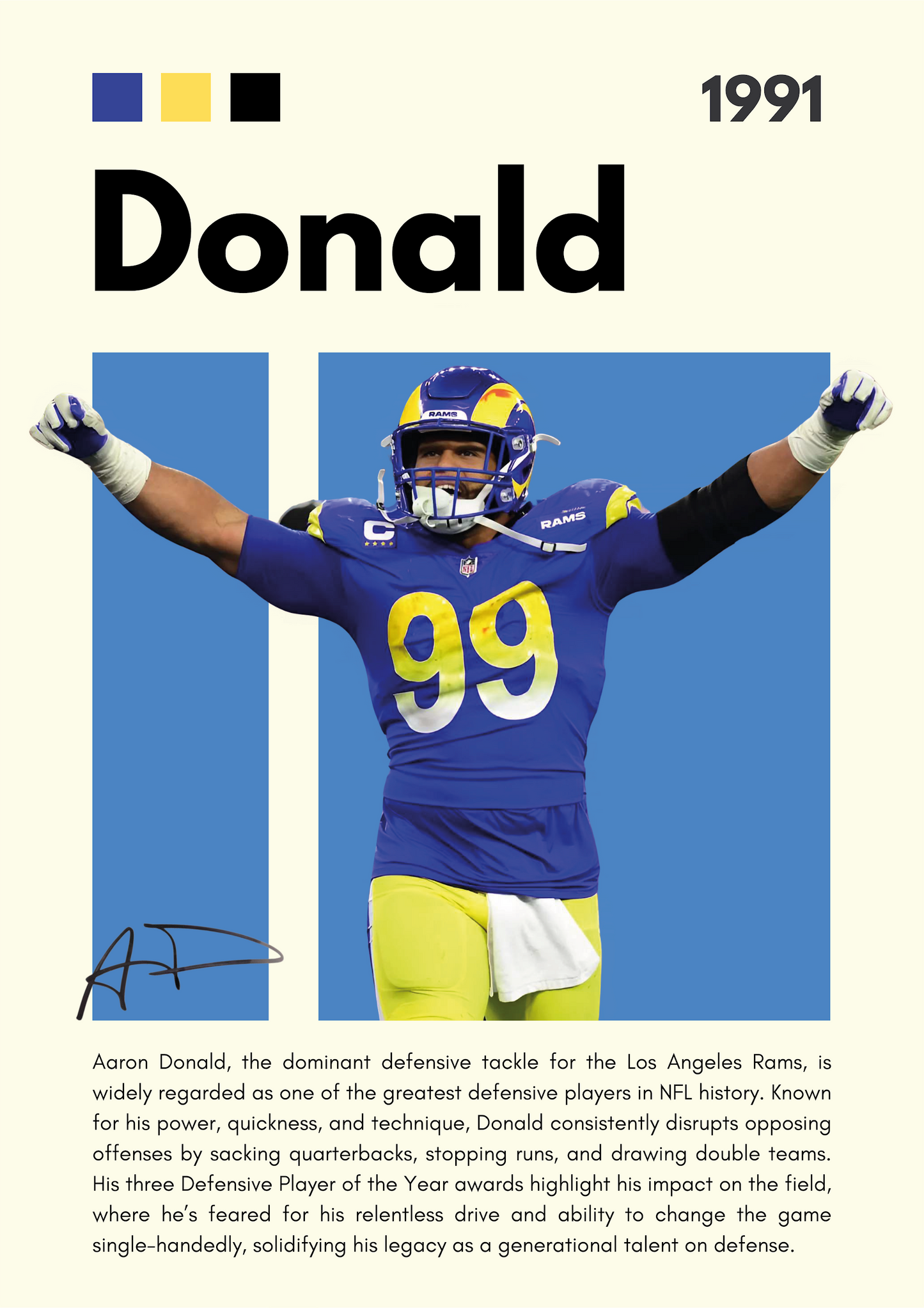 Aaron Donald | Los Angeles Rams | Blue & Yellow
