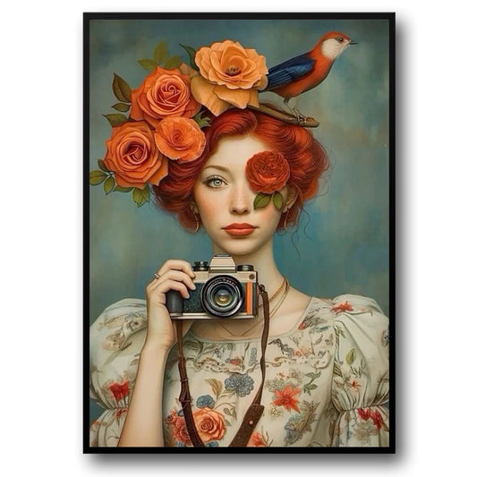 Floral Girl | Rose Photography Art | Vintage Nature Poster | Timeless Floral Decor | Wall Art