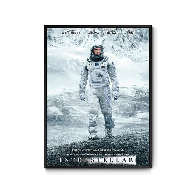 Nordic Style Space Sci-Fi Poster | Interstellar Canvas Wall Art | Science Fiction Movie Art Decor