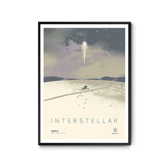 Interstellar Sci-Fi Movie Poster | Nordic Style Canvas Art | Space Theme Wall Decor | Home Printing