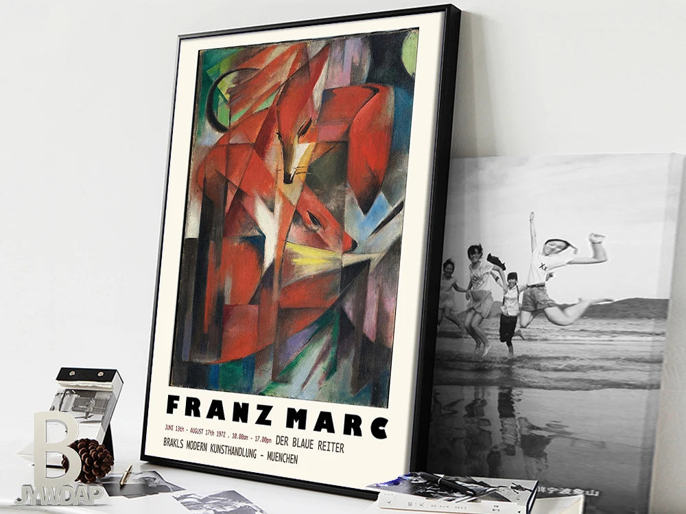 Franz Marc | The Foxes | Wildlife Art Poster | Vibrant Animal Wall Decor | Museum Quality Reproduction