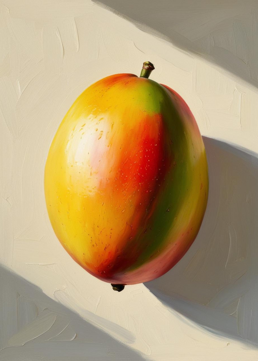 Mango Art Print | Vibrant Colors | Kitchen Wall Decor | Nature-inspired | Fruit Illustration | Premium Quality Poster | Home & Garden Decor