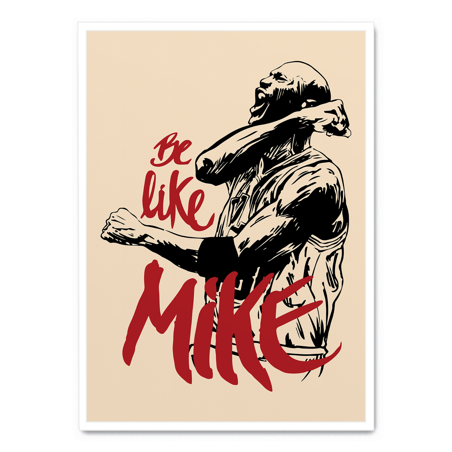 Michael Jordan | Be Like Mike Poster | Sports Icon Art Print | Home Decor Wall Art | Basketball Legend Vintage Sporting Decor