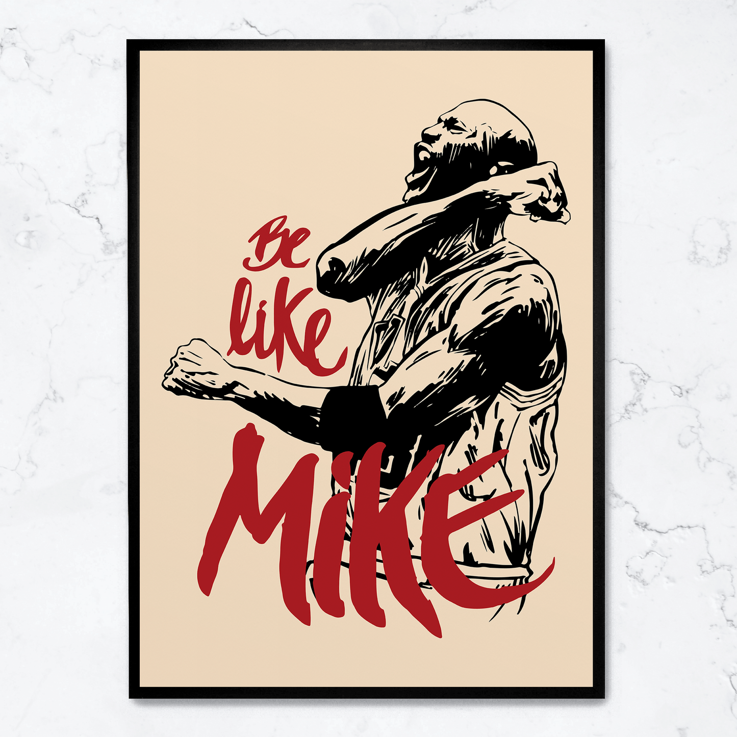 Michael Jordan | Be Like Mike Poster | Sports Icon Art Print | Home Decor Wall Art | Basketball Legend Vintage Sporting Decor