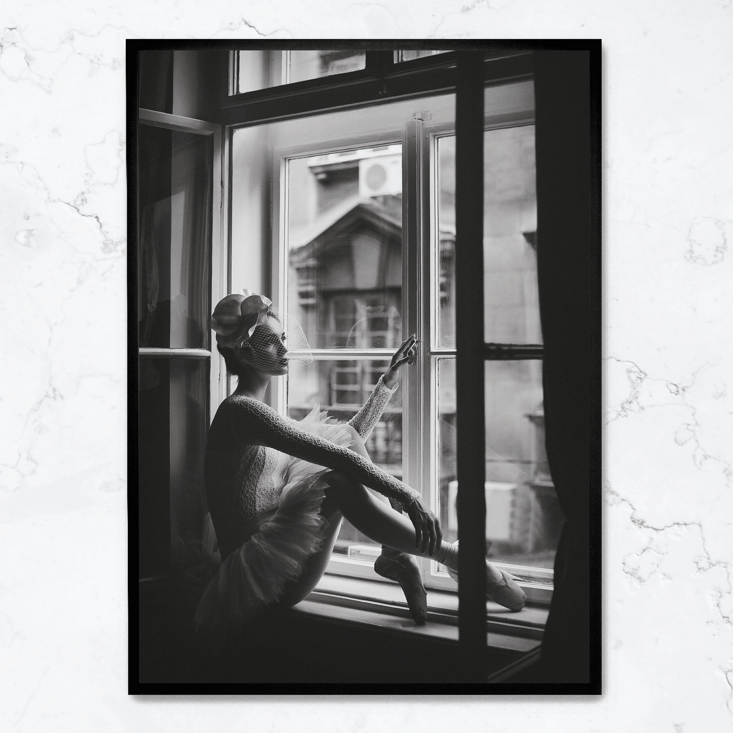 Ballet Dancer | Window Scene | Elegant Art Poster | Wall Decor for Home & Garden