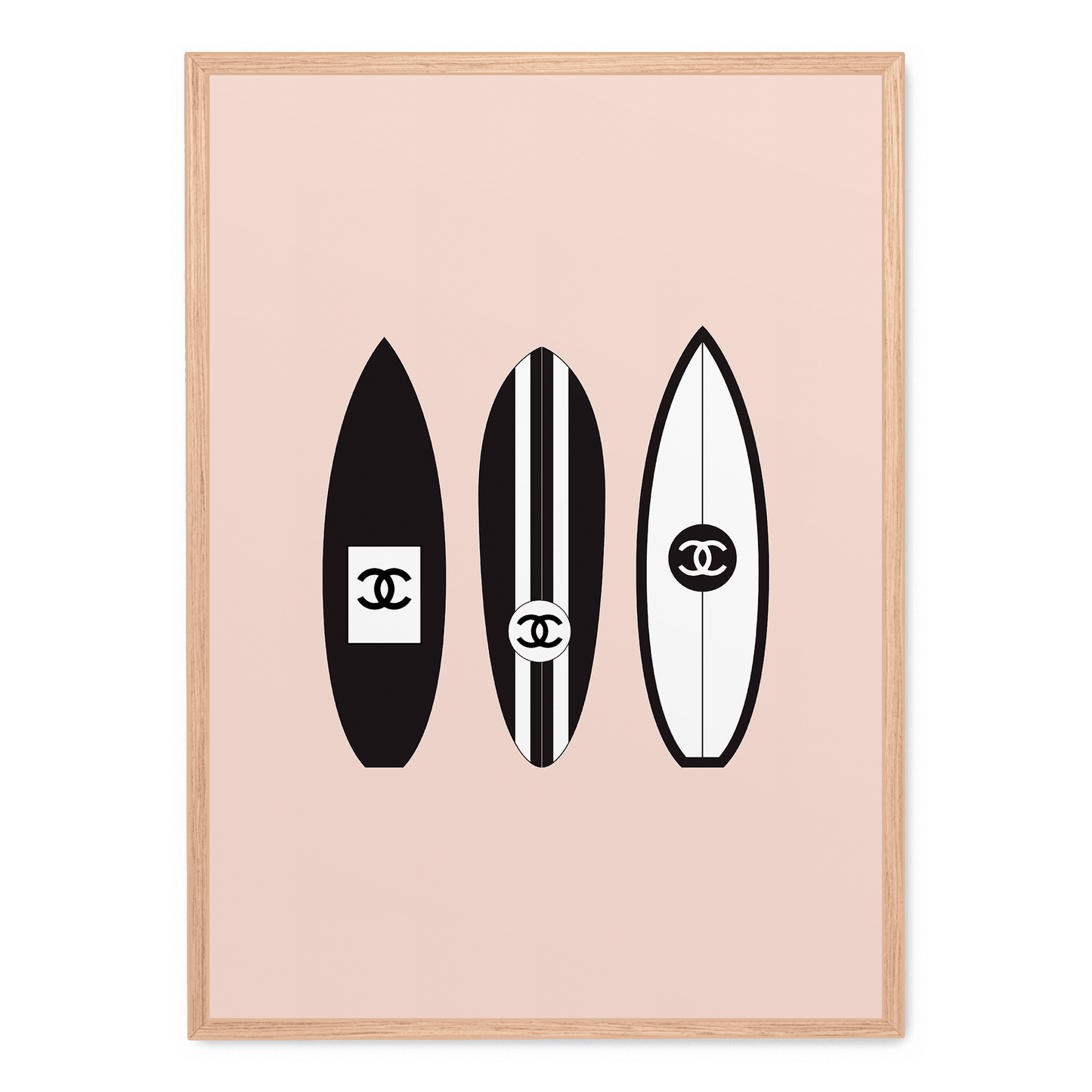 Chanel Surfboard Art | Vintage Fashion Poster | Luxury Home Decor | Wall Art