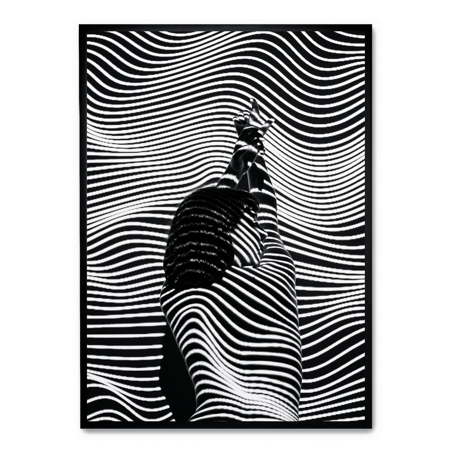 Girl with Striped Pattern | Art Print Decor | Fine Wall Poster | Home Artwork Decor