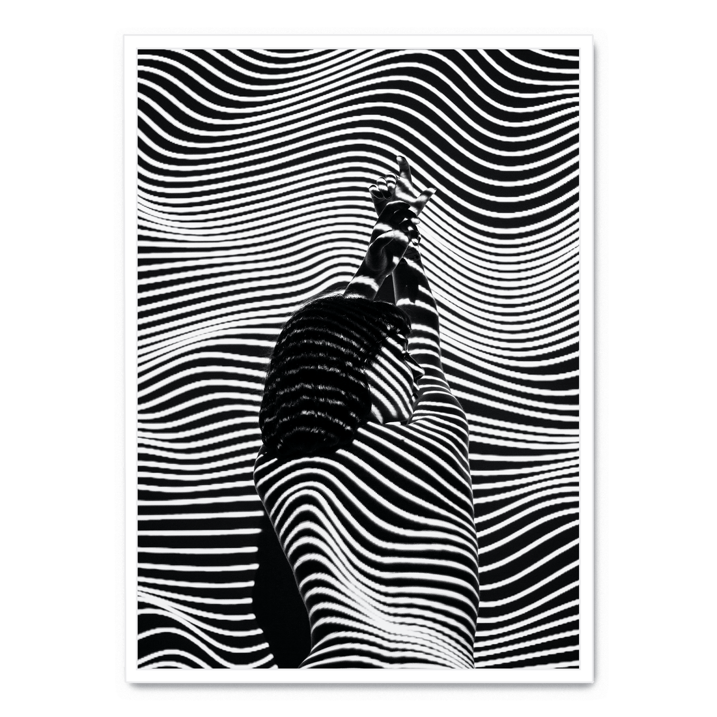 Girl with Striped Pattern | Art Print Decor | Fine Wall Poster | Home Artwork Decor