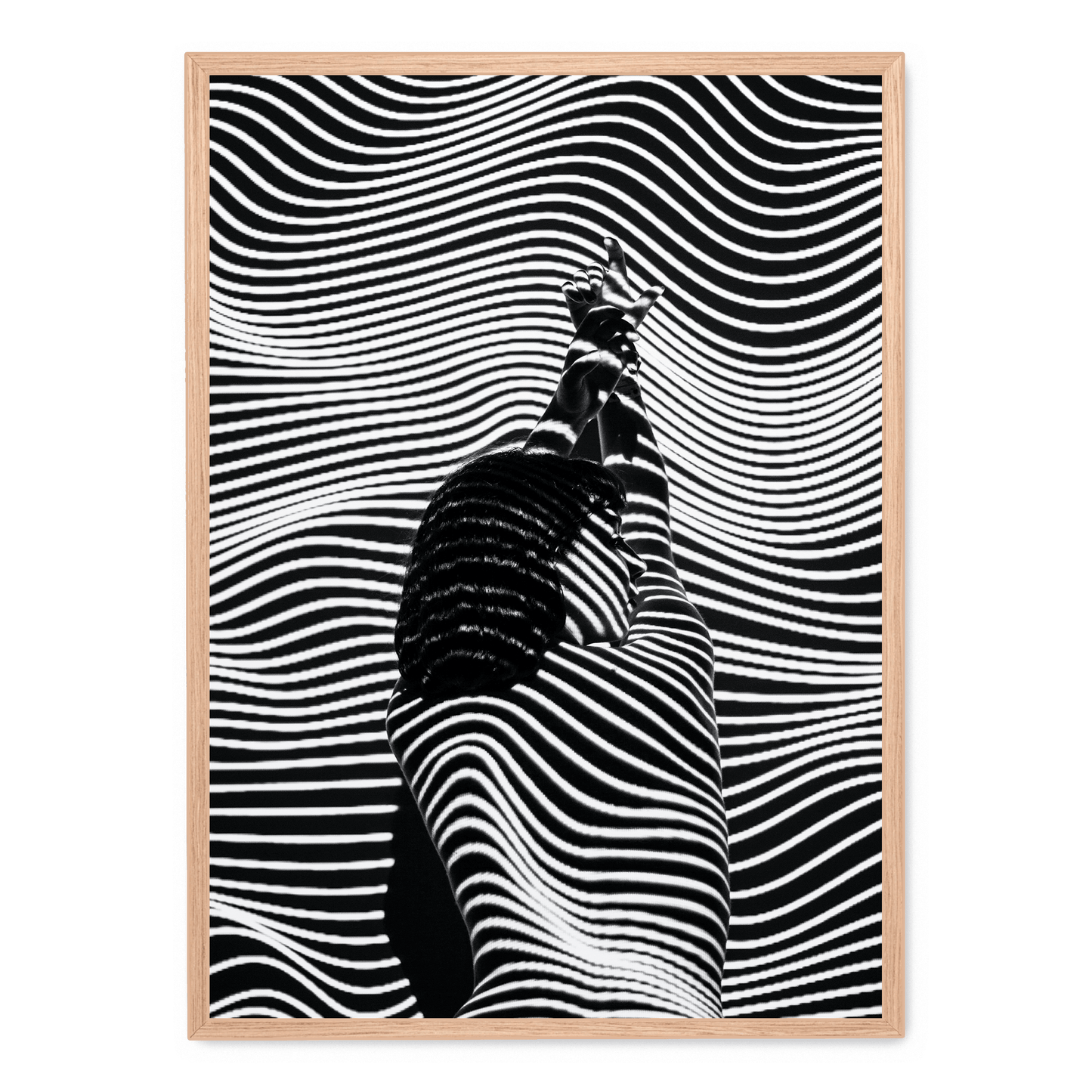 Girl with Striped Pattern | Art Print Decor | Fine Wall Poster | Home Artwork Decor