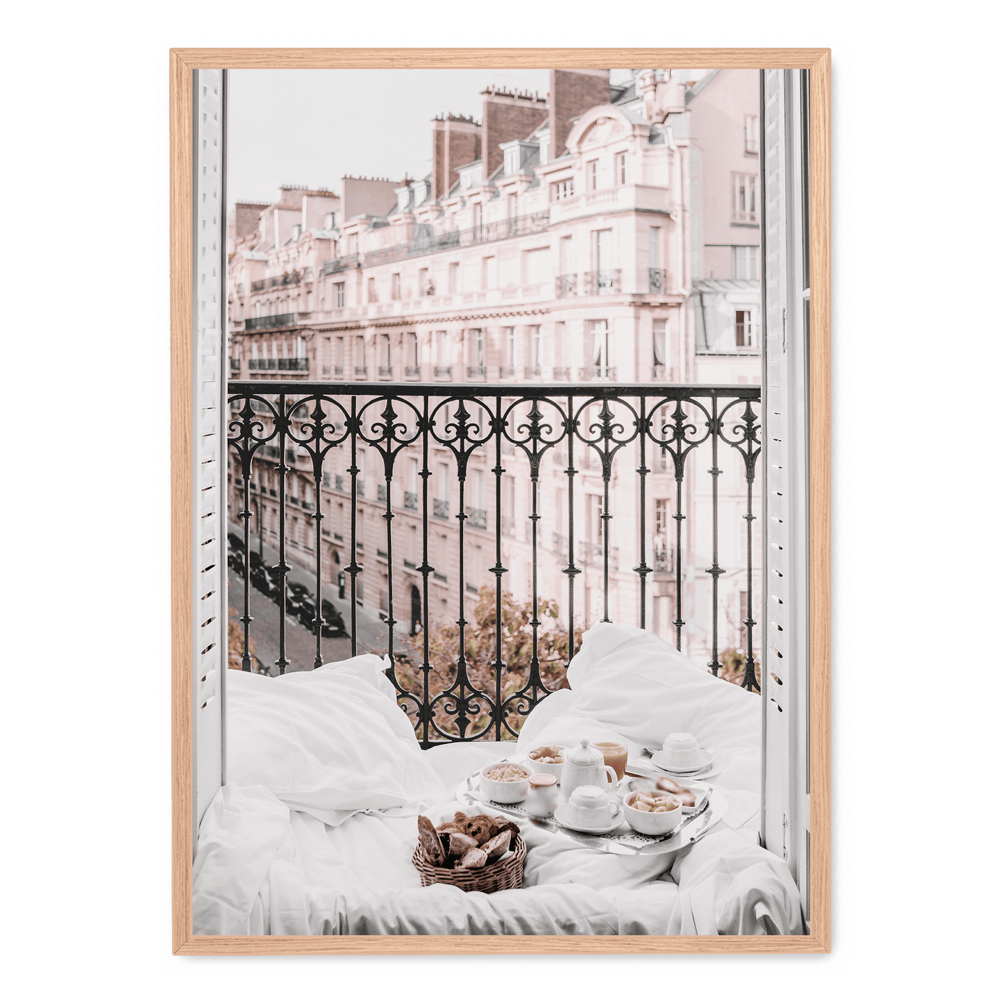 Paris Cityscape Art | Eiffel Tower from Balcony View | Scenic Wall Poster Decor | Ideal for Living Room or Office | Artistic Photography Print
