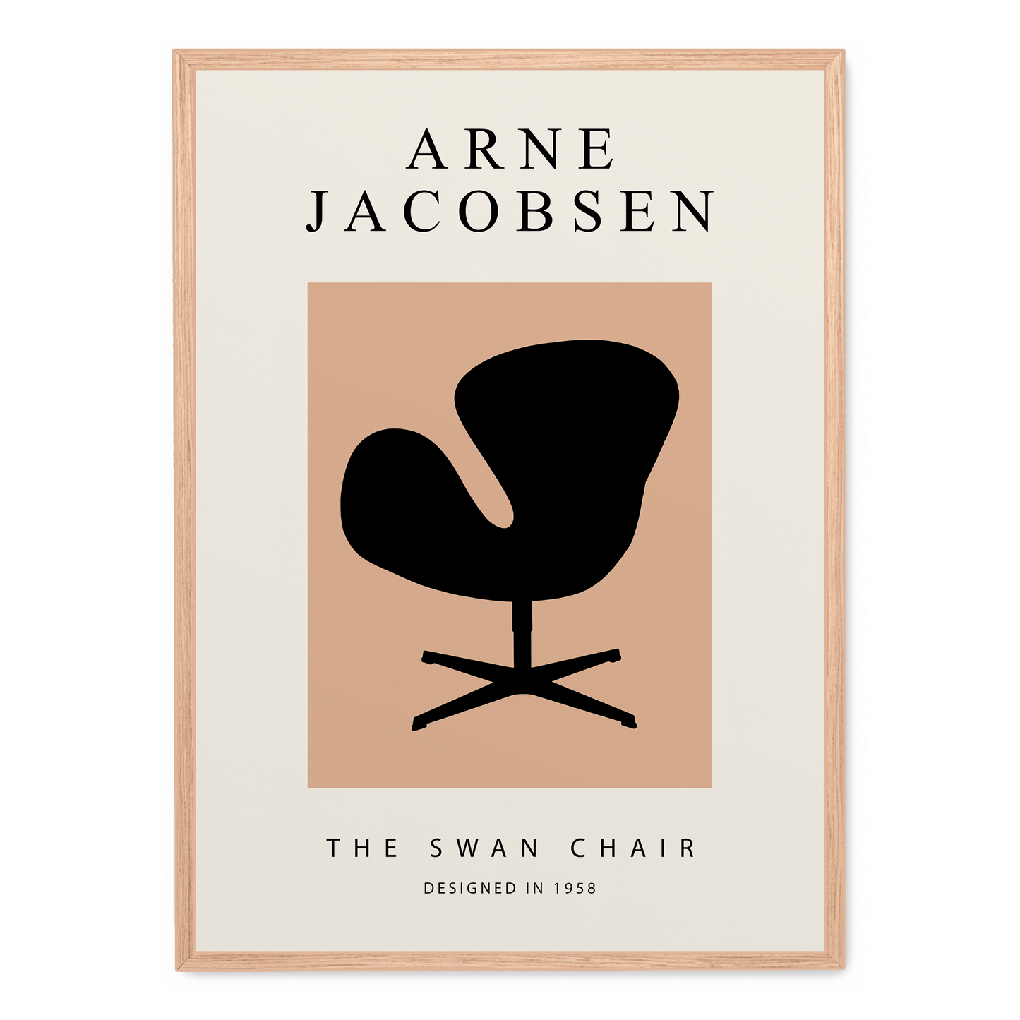 The Swan Chair Art Print | Mid-Century Modern Aesthetic | Decorative Wall Poster for Home & Garden Decor | High-Quality Visual Artwork