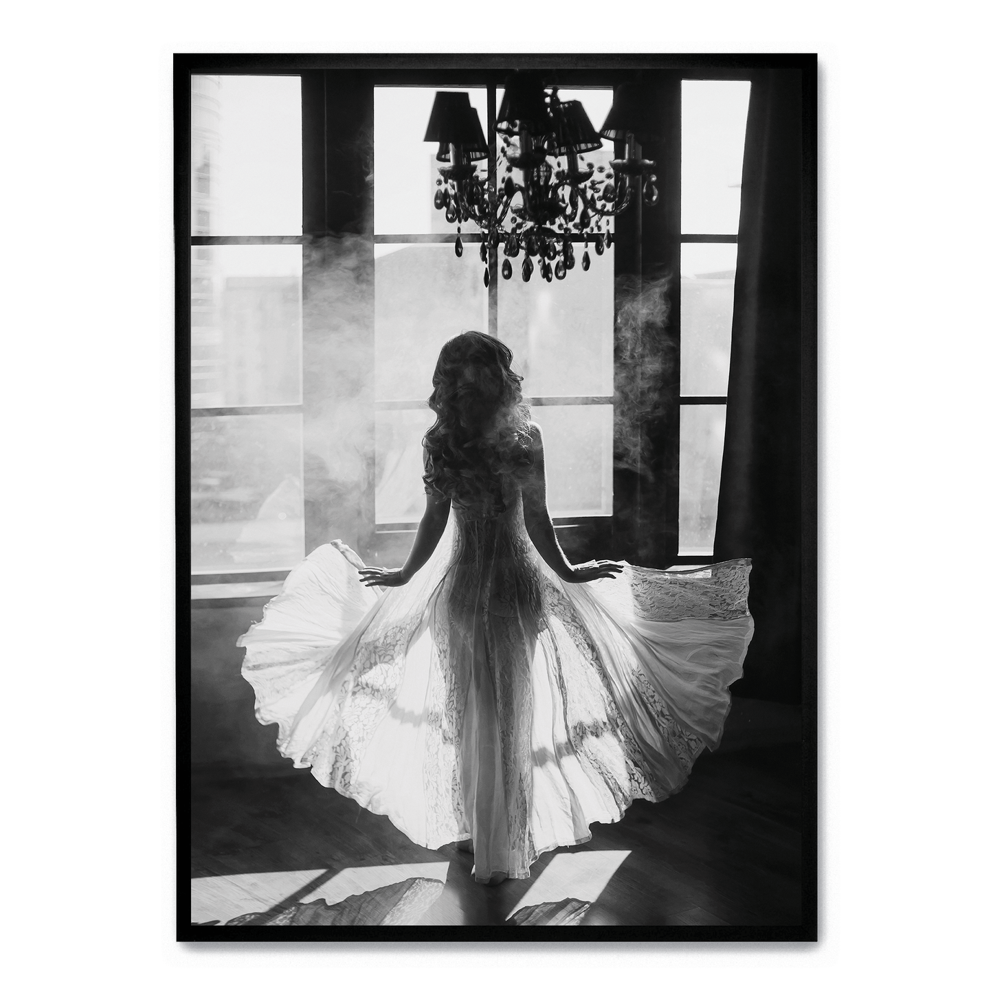 White Dress & Smoke | Art Print Poster | Elegant Smoke Design | Wall Decor | Modern Home Art | Visual Artwork