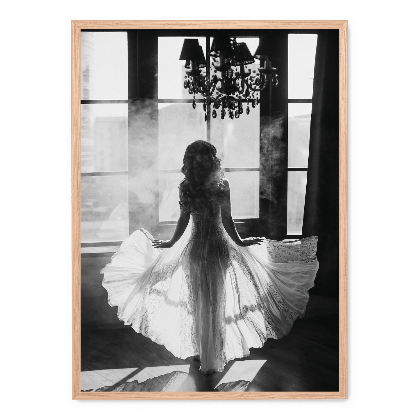 White Dress & Smoke | Art Print Poster | Elegant Smoke Design | Wall Decor | Modern Home Art | Visual Artwork