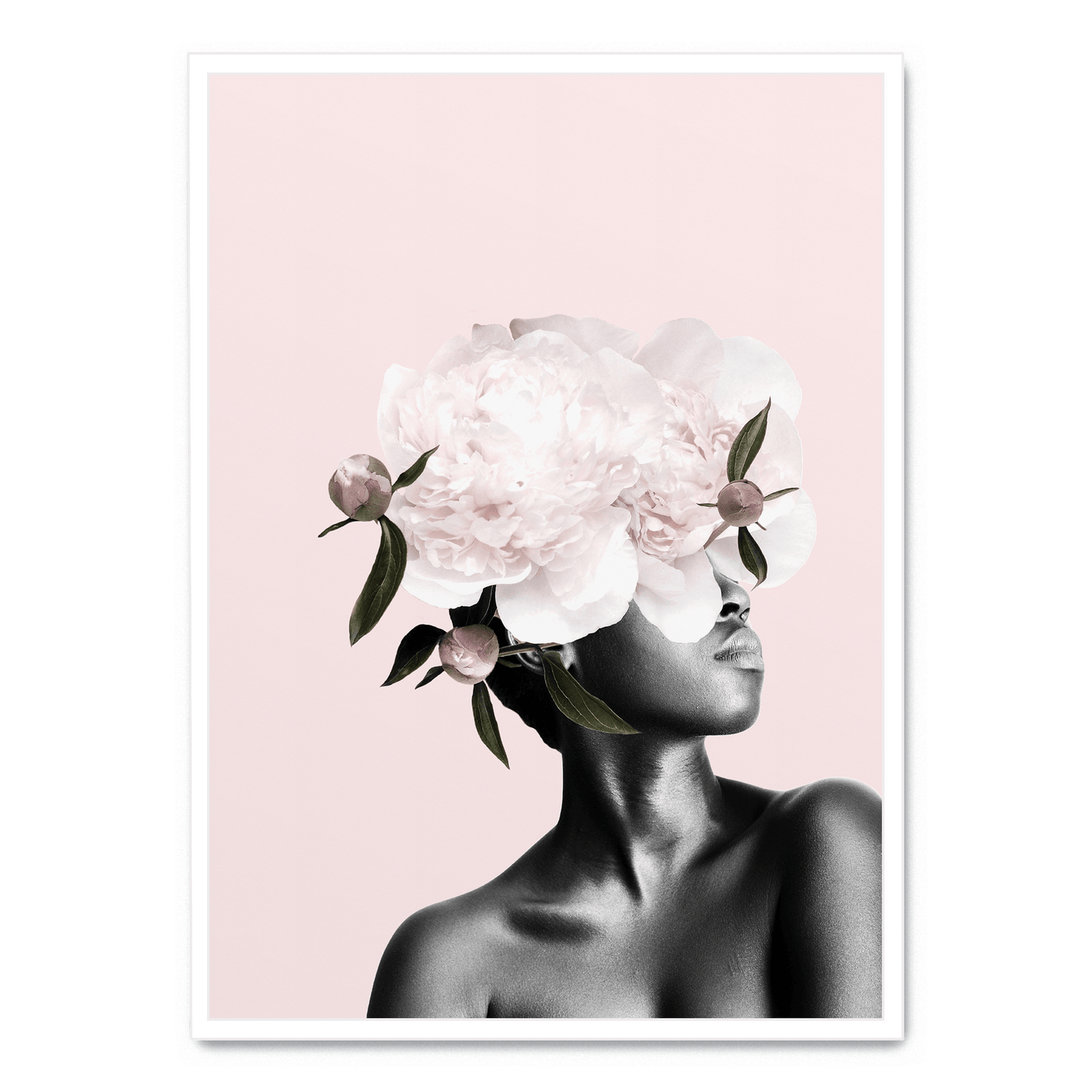 Floral Head | Pink Botanical Poster | Elegant Home Decor Wall Art | Garden-Inspired Visual Artwork