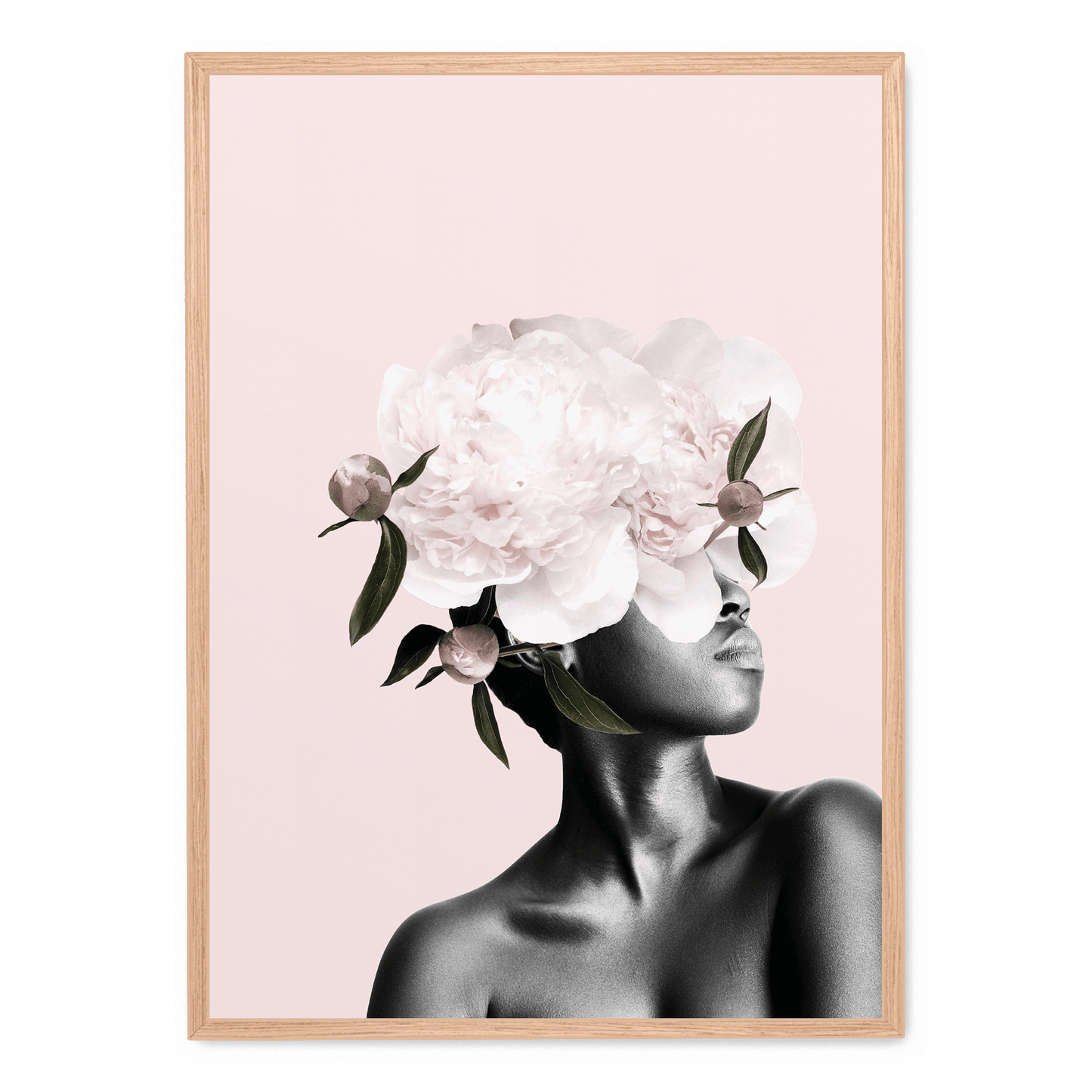 Floral Head | Pink Botanical Poster | Elegant Home Decor Wall Art | Garden-Inspired Visual Artwork