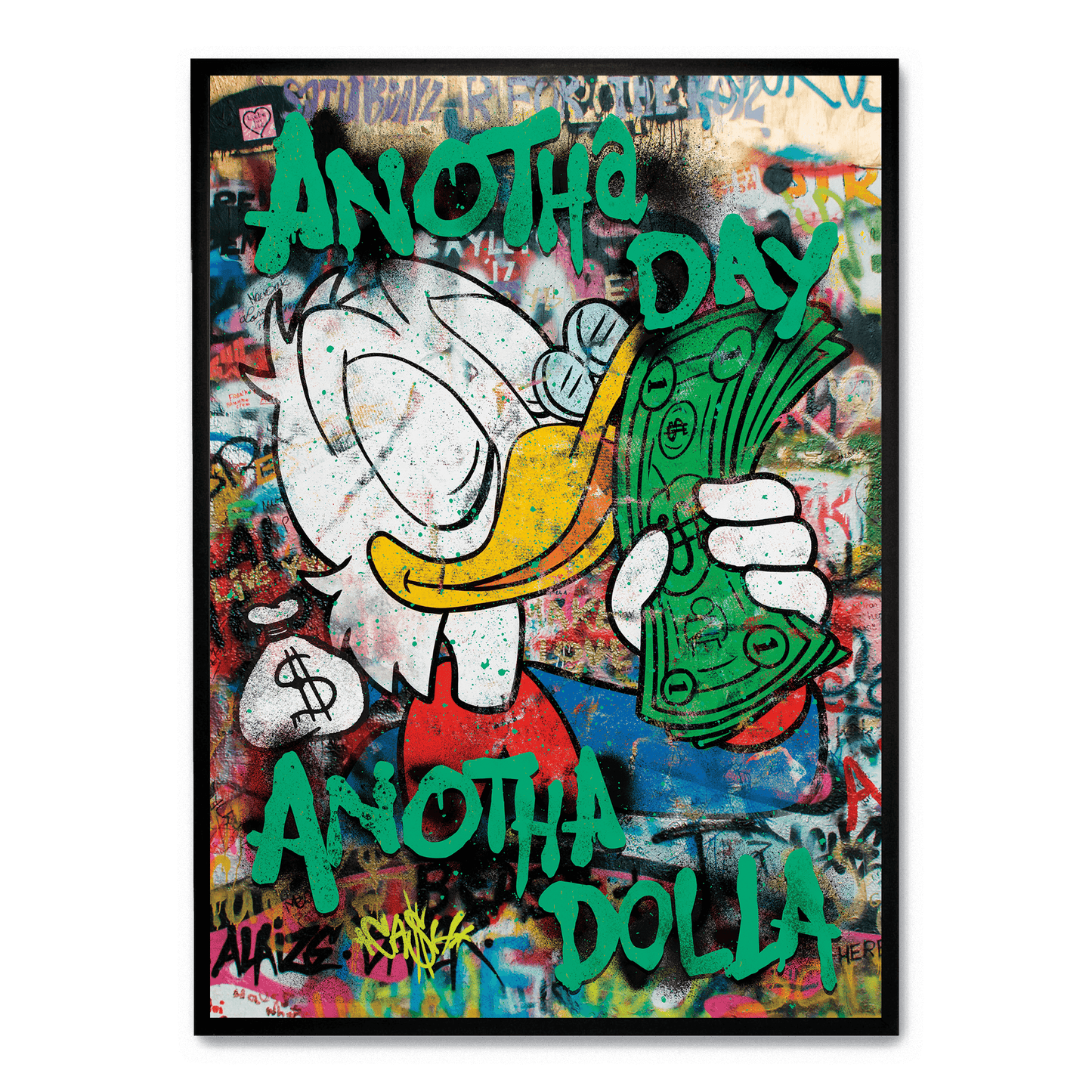Anotha Day Anotha Dolla | Motivational Wall Decor | Office & Home Inspiration Poster | Contemporary Art Print | Black & White Typography
