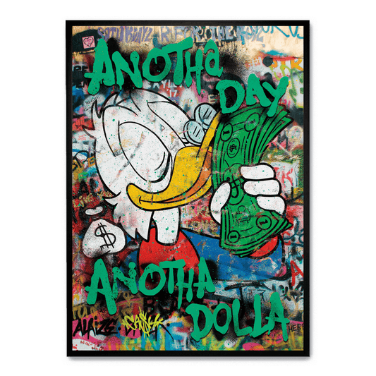 Anotha Day Anotha Dolla | Motivational Wall Decor | Office & Home Inspiration Poster | Contemporary Art Print | Black & White Typography
