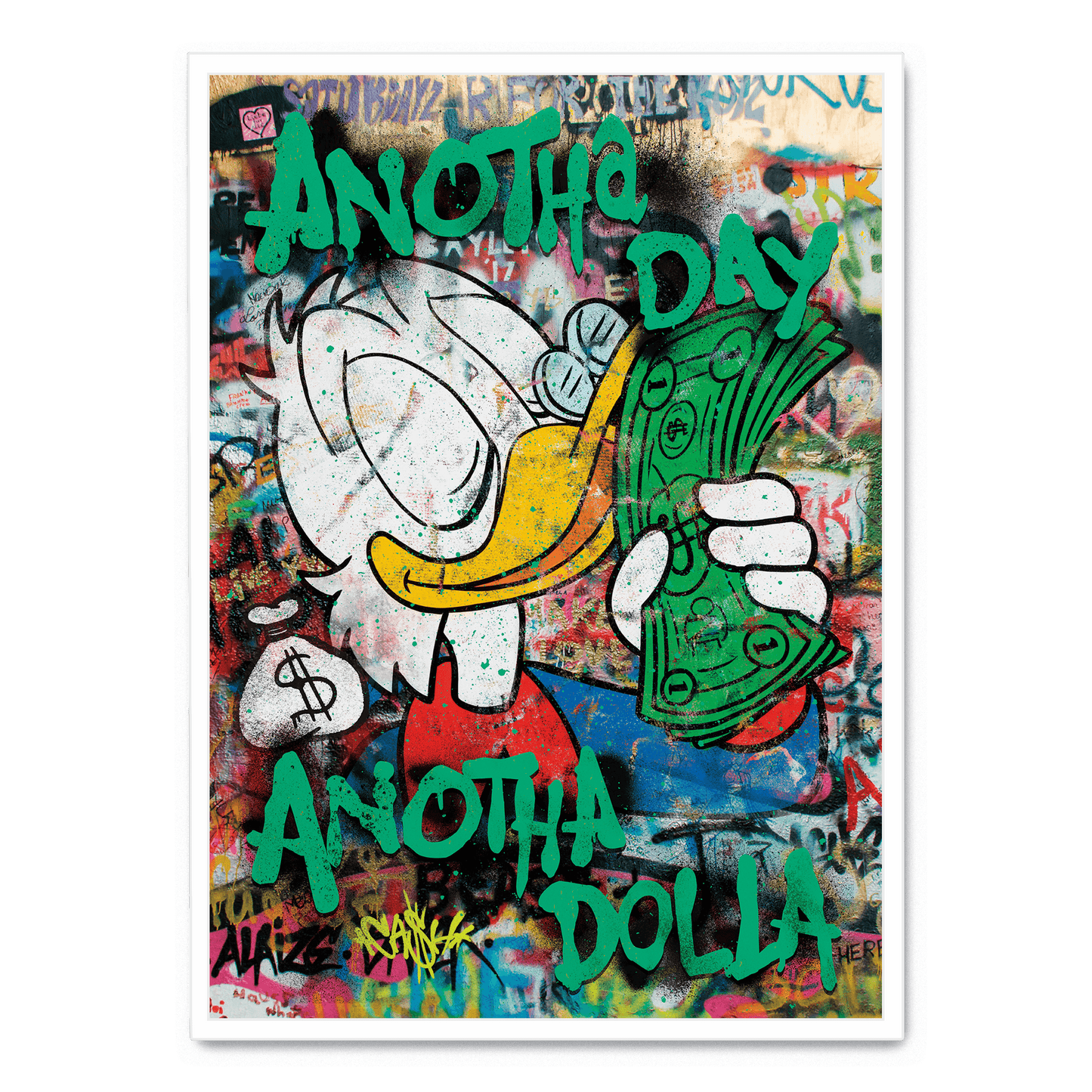 Anotha Day Anotha Dolla | Motivational Wall Decor | Office & Home Inspiration Poster | Contemporary Art Print | Black & White Typography