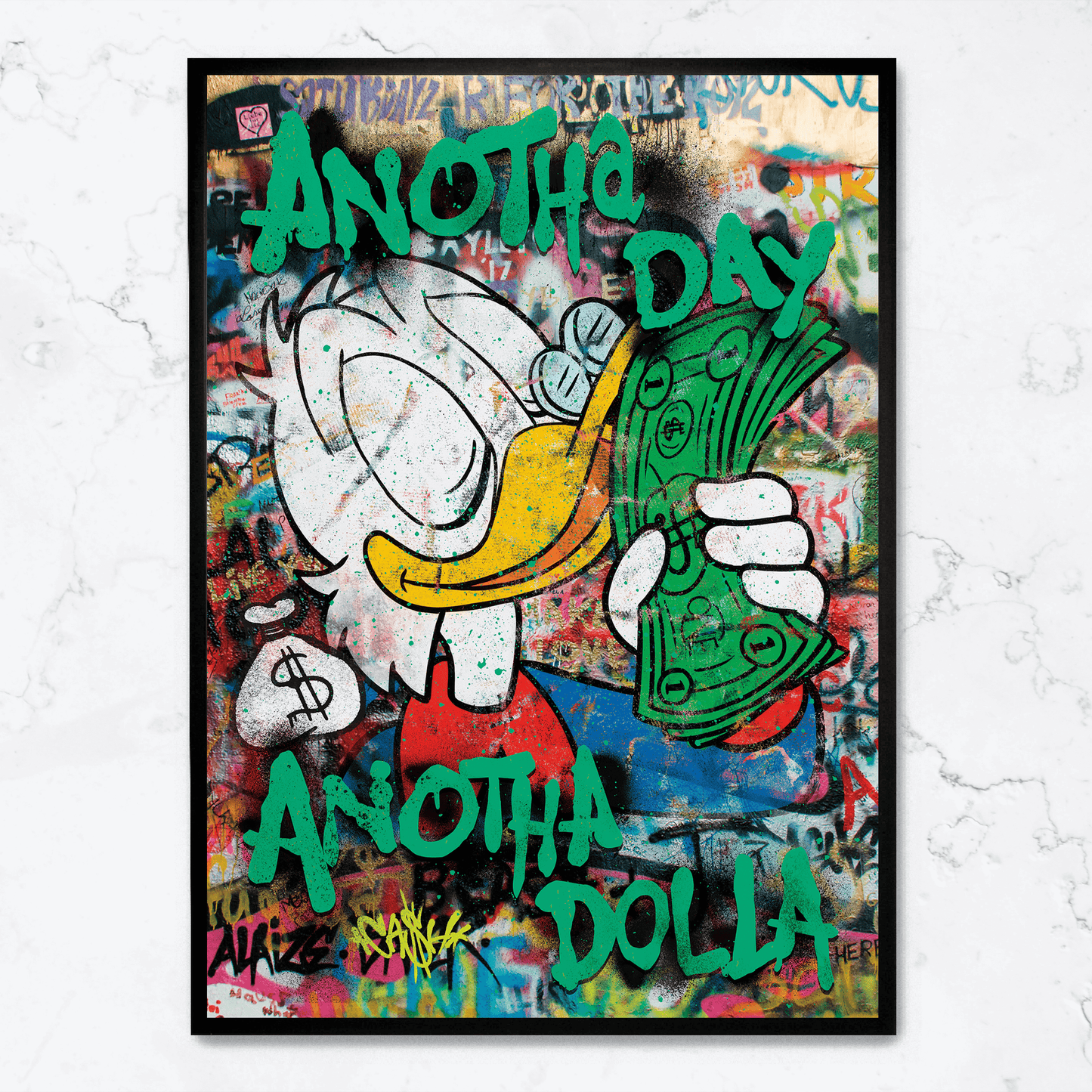 Anotha Day Anotha Dolla | Motivational Wall Decor | Office & Home Inspiration Poster | Contemporary Art Print | Black & White Typography