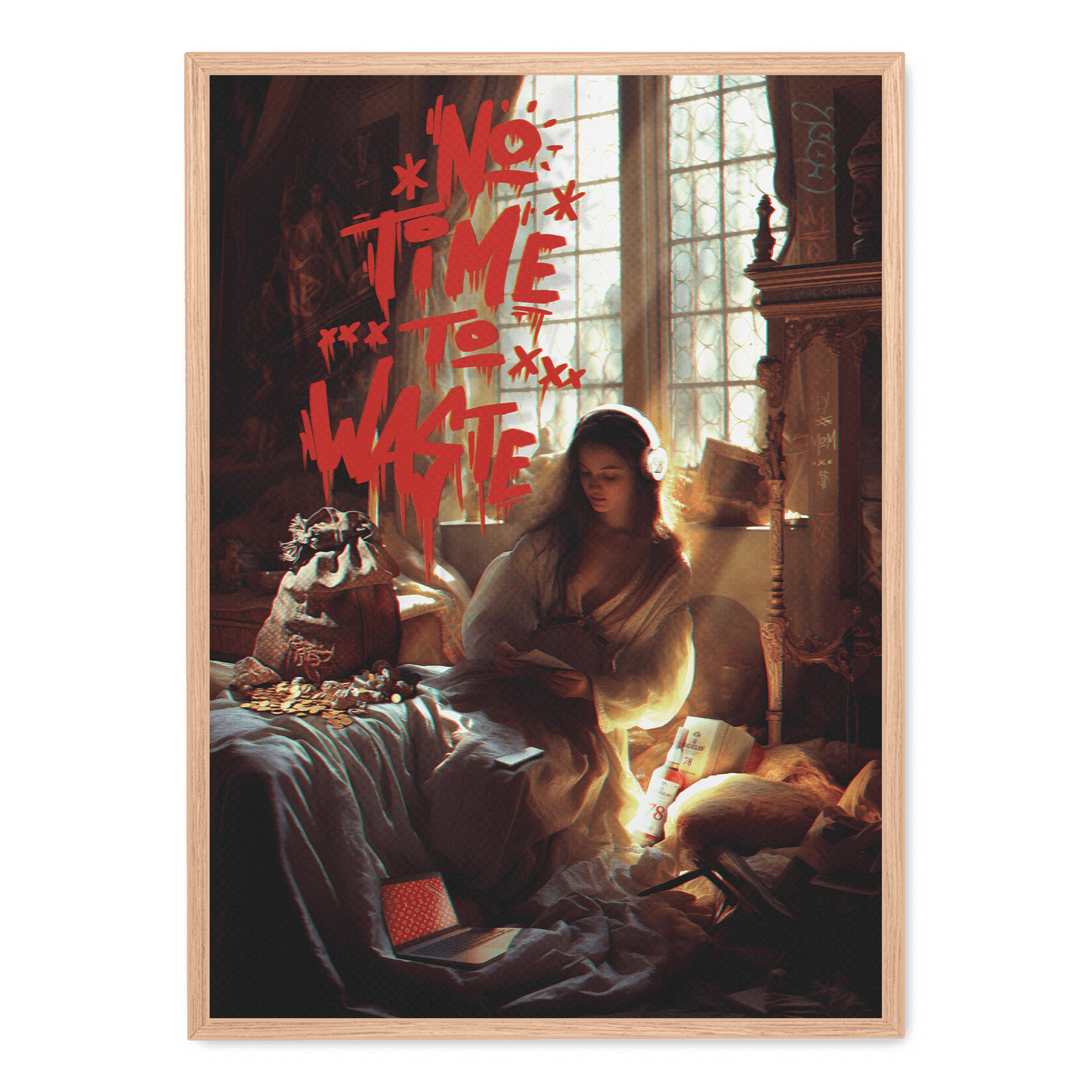 No Time To Waste | Motivational Wall Poster | Inspirational Art Print for Home & Office Decor | Eco-friendly Design