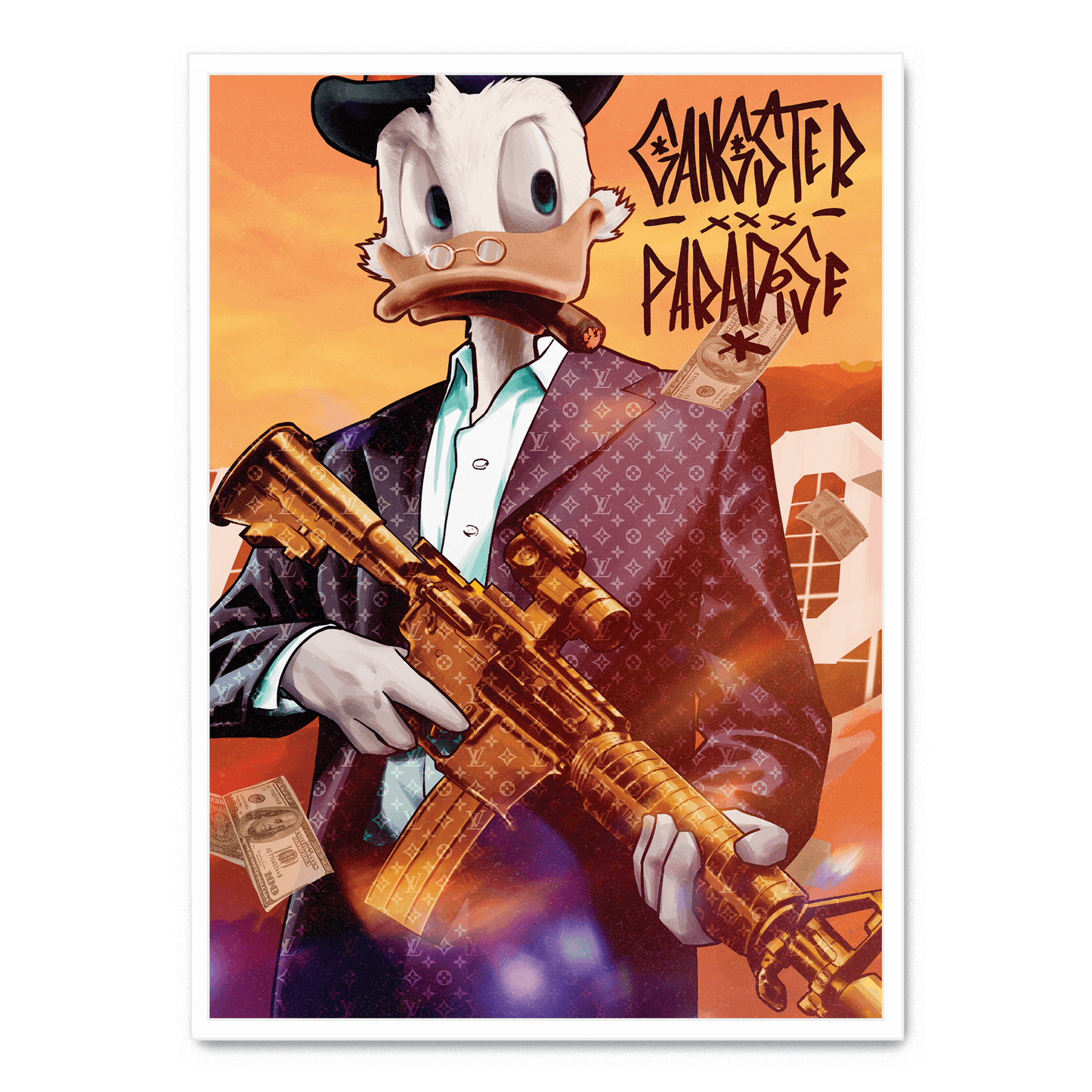 Gangster Paradise Poster | Urban Art | Street Scene | Large 24x36 Wall Decor | Home & Office | Vibrant Print