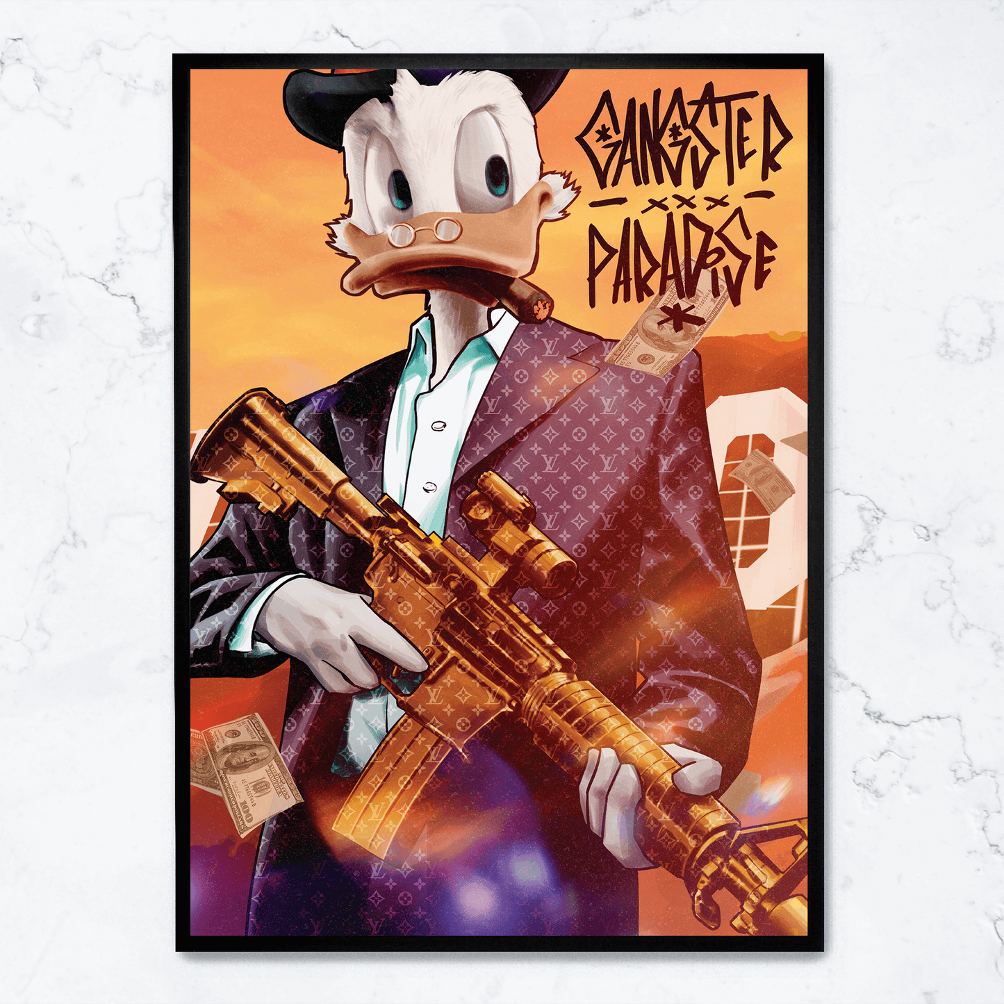 Gangster Paradise Poster | Urban Art | Street Scene | Large 24x36 Wall Decor | Home & Office | Vibrant Print