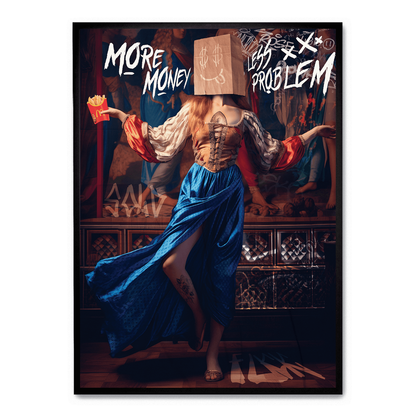 More Money Less Problem | Motivational Poster | Home Decor | Wall Art | Inspirational Quote | Bedroom | Office | Living Room | Modern Design | Gift Idea