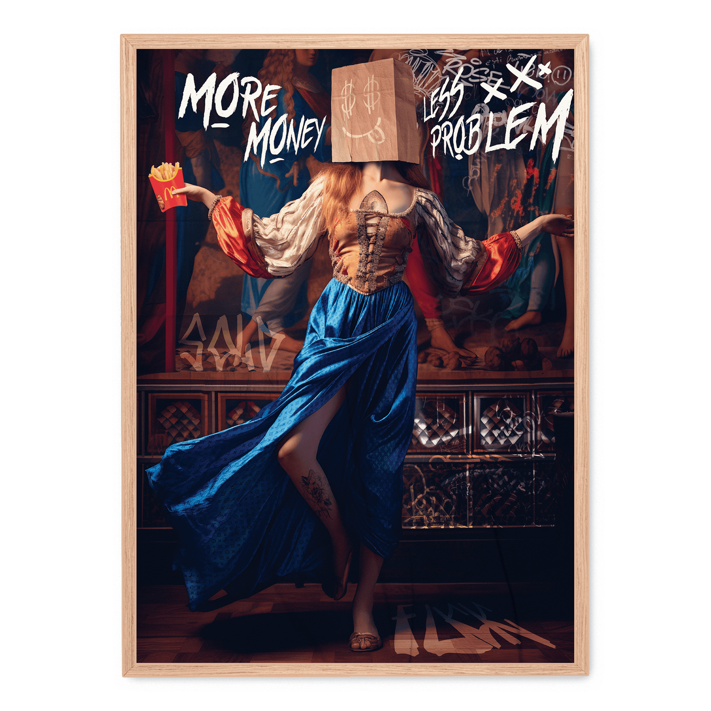 More Money Less Problem | Motivational Poster | Home Decor | Wall Art | Inspirational Quote | Bedroom | Office | Living Room | Modern Design | Gift Idea