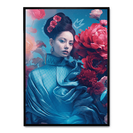 Oriental Blossom | Floral Art | Elegant Wall Decor | Nature-Inspired Poster | Vibrant Colors | Home and Garden Decor | Living Room | Bedroom | Large Size
