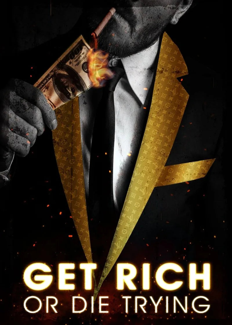 Get Rich or Die Trying Poster  Motivational Luxury Money Art | Home Decor | Decoration Poster