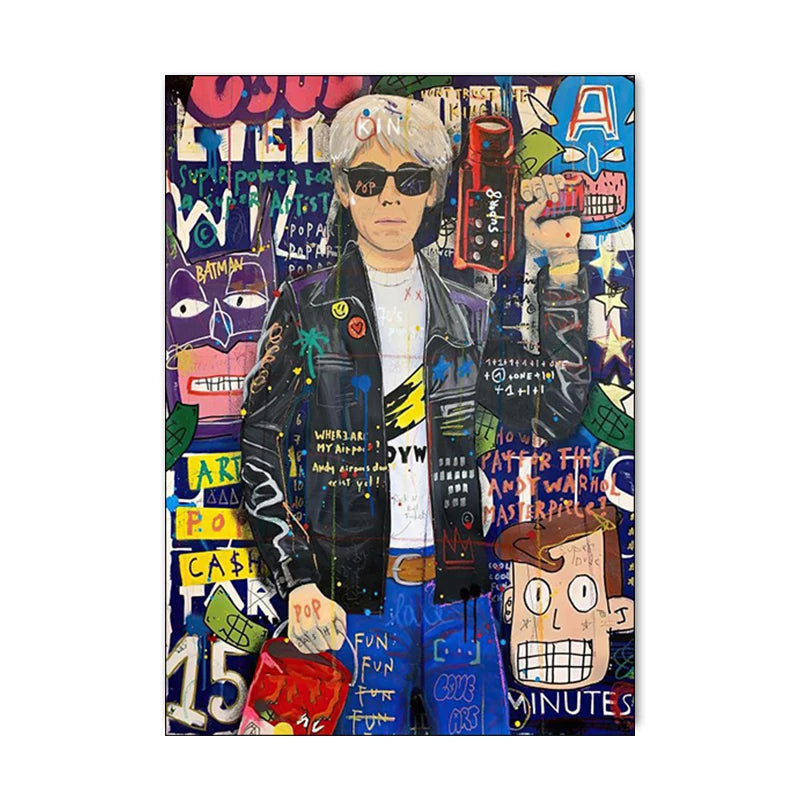 Abstract Street Art | Graffiti Canvas Poster | Queen of England Portrait Wall Art for Living Room Decor