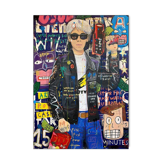 Abstract Street Art | Graffiti Canvas Poster | Queen of England Portrait Wall Art for Living Room Decor