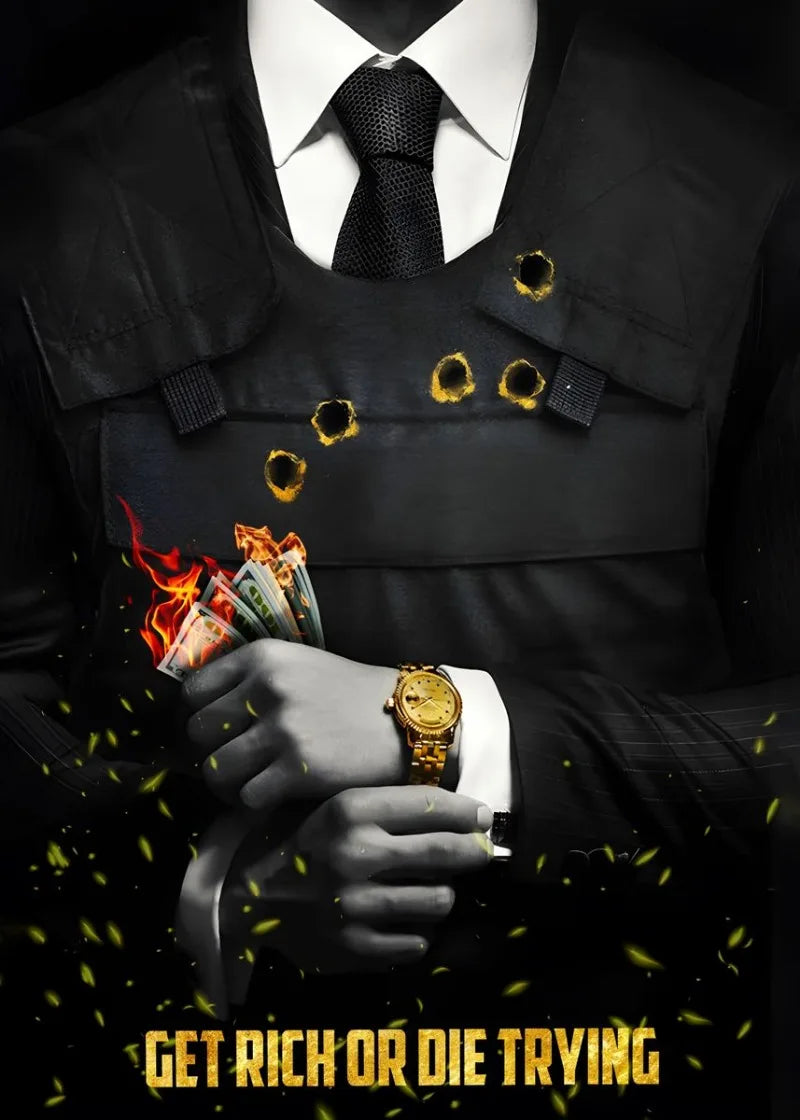 Get Rich or Die Trying Poster  Money and Success Motivational Wall Art | Home Decor | Decoration Poster