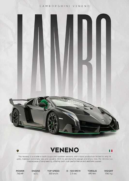 Lamborghini Veneno Huracan STO Countach Poster Hyper Car Canvas Painting Super Car Print Wall Art Picture Room Home Decor Gifts