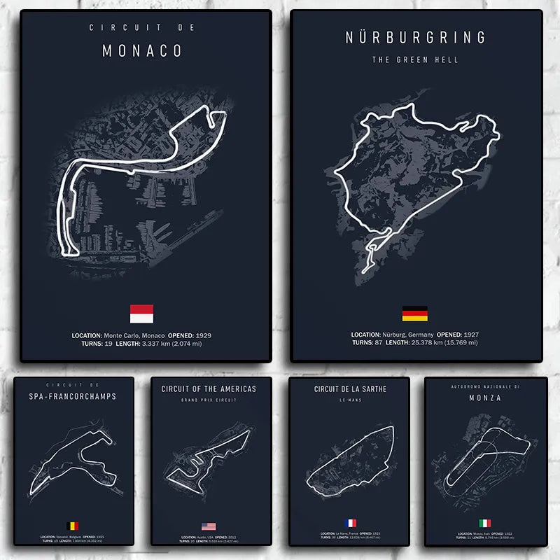 Laguna Seca Race Track Map | Wall Art | Motorsport Poster | Home Decor | High-Quality Print | Gift for Race Enthusiasts | Modern Artwork | Living Room Decor