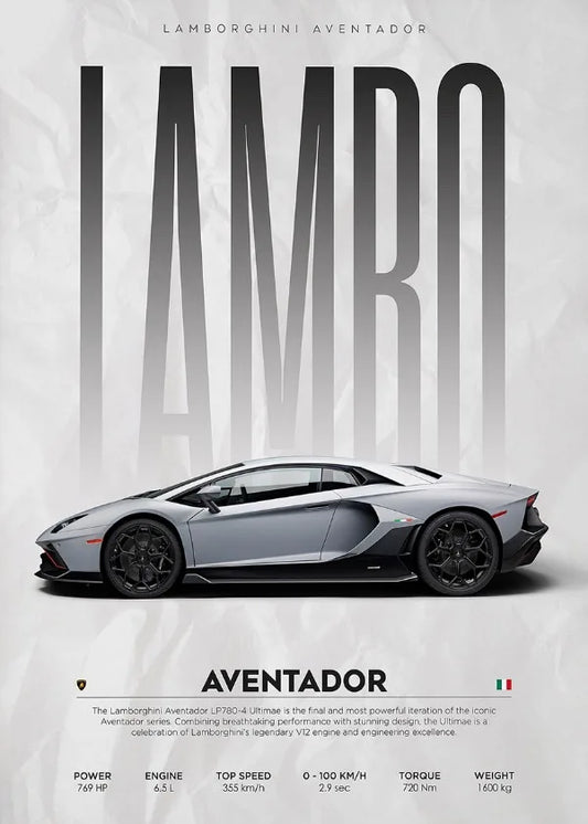 Lamborghini Veneno Huracan STO Countach Poster Hyper Car Canvas Painting Super Car Print Wall Art Picture Room Home Decor Gifts