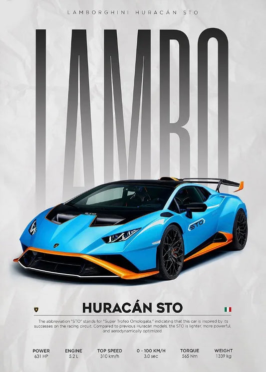 Lamborghini Veneno Huracan STO Countach Poster Hyper Car Canvas Painting Super Car Print Wall Art Picture Room Home Decor Gifts
