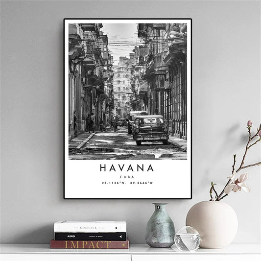 Old Havana Walk | Cuba Streets | Historic Art | Vintage Poster