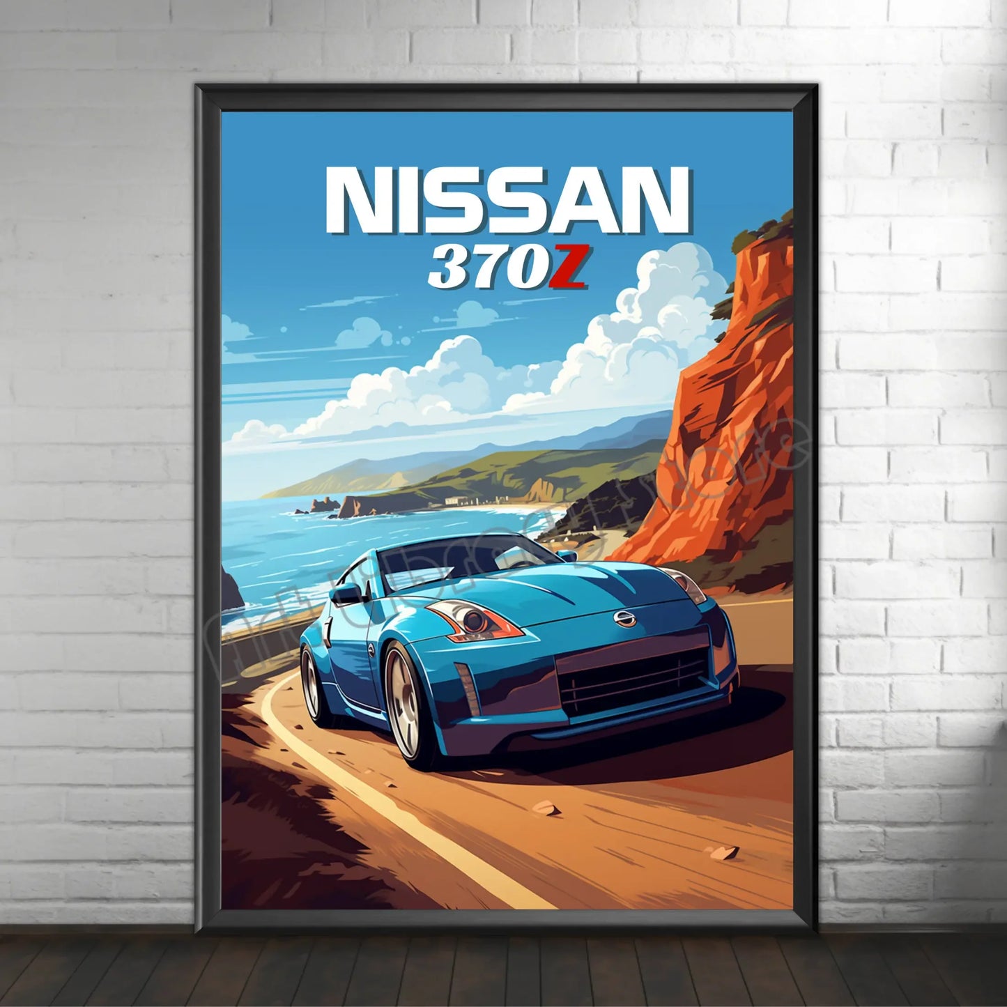 Retro Poster Canvas Painting Japanese Car 1990s Classic Car Nissan Skyline GT-R R34 Wall Art Pictures Home Interior Decor