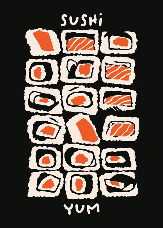 Japanese Culinary Art Kawaii | Poster | Sushi | Kitchen Decor | Foodie Wall Art | Home and Garden Decor | Gift for Sushi Lovers | Japanese Cuisine Aesthetic