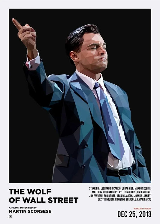 Leonardo DiCaprio | The Wolf of Wall Street | Classic Movie Poster | Canvas Art | Home Decor | Wall Print